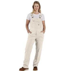 NEW* Carhartt OR6001-W Rugged Flex Canvas Bib Overalls Loose Fit Women's L 12-14